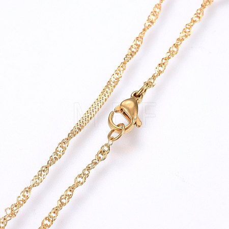 304 Stainless Steel Singapore Chain Necklaces MAK-L015-25A-1