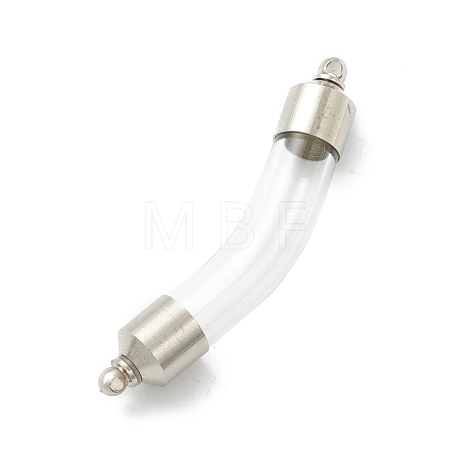 Transparent Glass Vial Pendant Normal Link Connectors GLAA-D004-01P-01-1