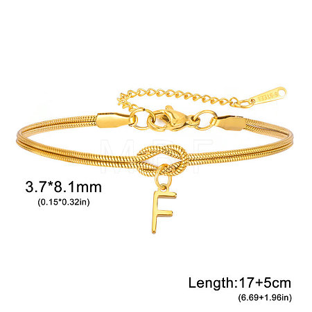 304 Stainless Steel Initial Charm Bracelets FS-WGD8E41-18-1