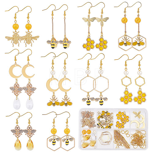 DIY Bee Dangle Earring Making Kit DIY-SC0020-43-1