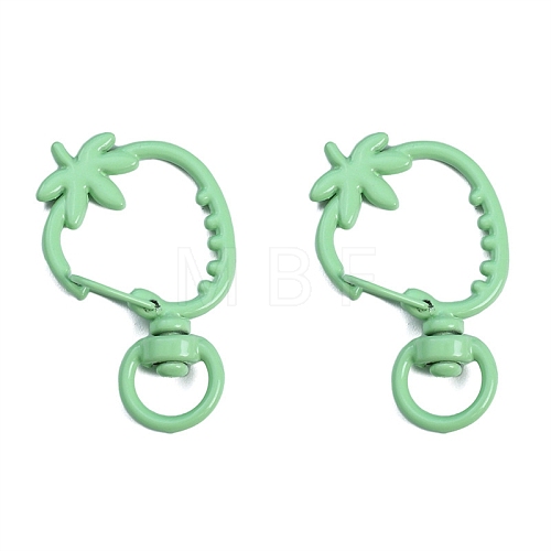 Spray Painted Strawberry Spring Ring Clasps PW-WGB8233-05-1