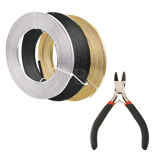 Fashewelry 3 Rolls 3 Colors Aluminum Wire AW-FW0001-02-1