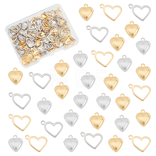 Unicraftale 120Pcs 4 Style 304 Stainless Steel Charms STAS-UN0052-25-1