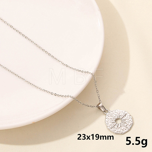 Stainless Steel Moon Sun Chain Necklace Simple Elegant Cool Style RF4782-1-1