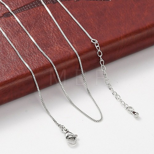 Brass Box Chain Necklaces for Women NJEW-D302-41P-1