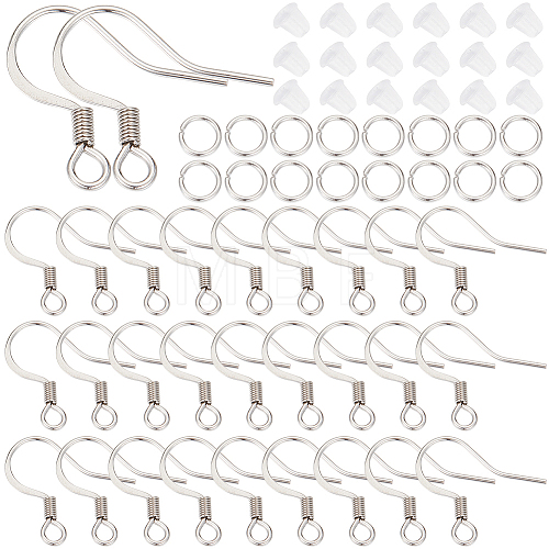 SUNNYCLUE 200Pcs 304 Stainless Steel Earring Hooks DIY-SC0024-20-1