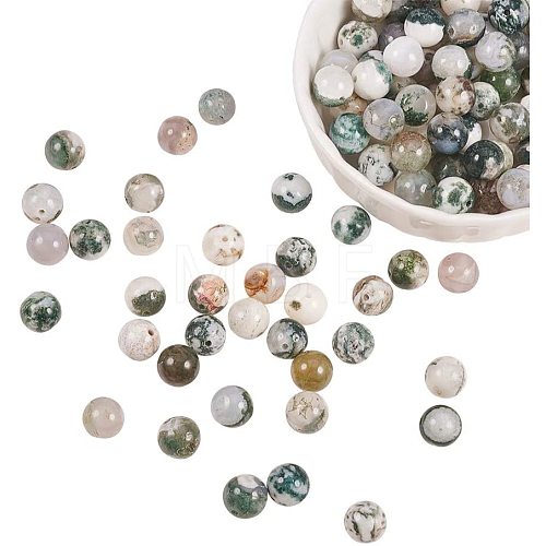 Natural Tree Agate Beads Strands G-NB0001-15-1