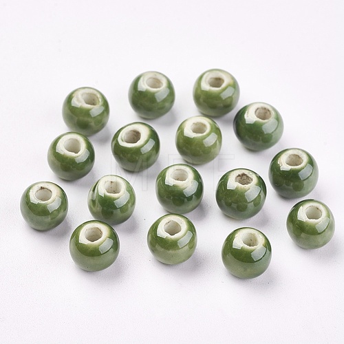 Handmade Porcelain Beads PORC-D001-8mm-11-1