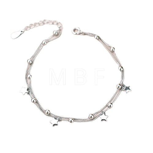 925 Sterling Silver Charm Bracelets BJEW-BB43336-A-1