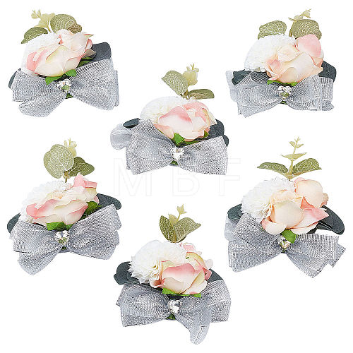 Silk Cloth Silk Ribbon Wrist Corsage AJEW-WH0277-62A-1