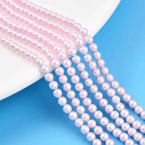 Baking Painted Pearlized Glass Pearl Bead Strands HY-N002-3mm-C03-1