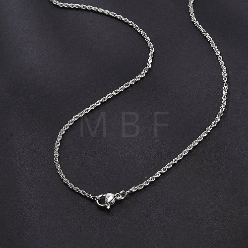 2mm Brass Rope Chain Necklaces for Men Women NJEW-G160-18P-1