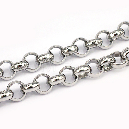 3.28 Feet 304 Stainless Steel Rolo Chains X-CHS-L001-28-10mm-1