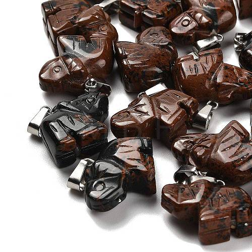 Natural Mahogany Obsidian Pendants G-B127-05P-05-1