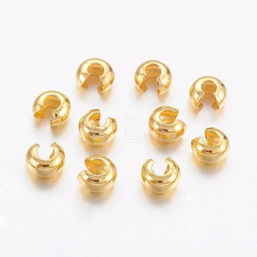 Brass Crimp Beads Covers X-KK-H289-NFG-NF-1