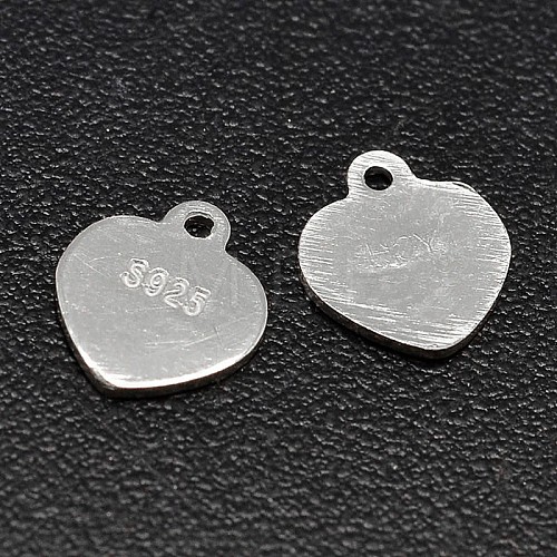 925 Sterling Silver Heart Charms STER-F017-01-1