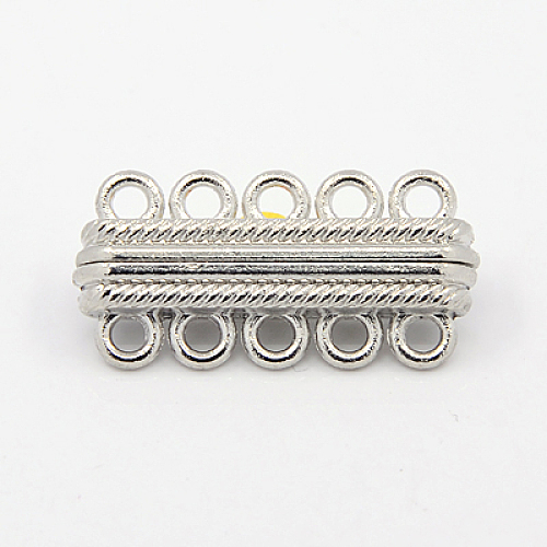 Alloy Magnetic Clasps with Loops PALLOY-E281-P-1