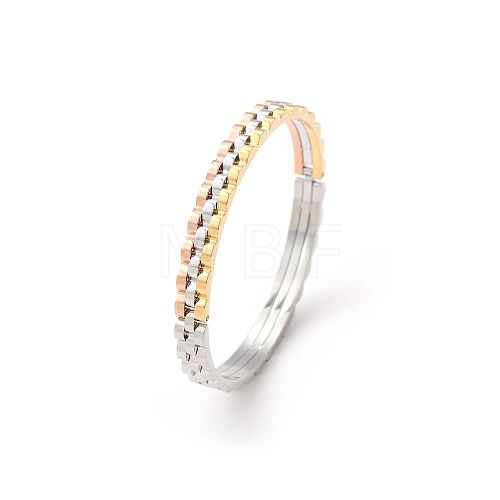 Fashionable Stainless Steel Pave Rhinestone Hinged Bangles for Women LR5423-9-1