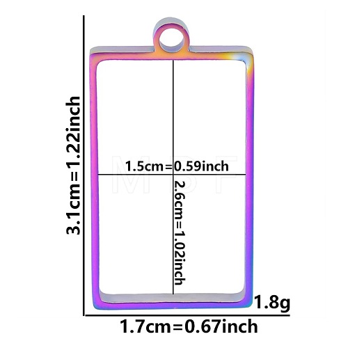 Stainless Steel Open Back Bezel Pendants PW-WGB5BE7-37-1