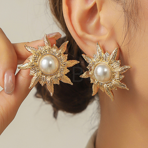 Sunflower Alloy Stud Earrings JU5633-1