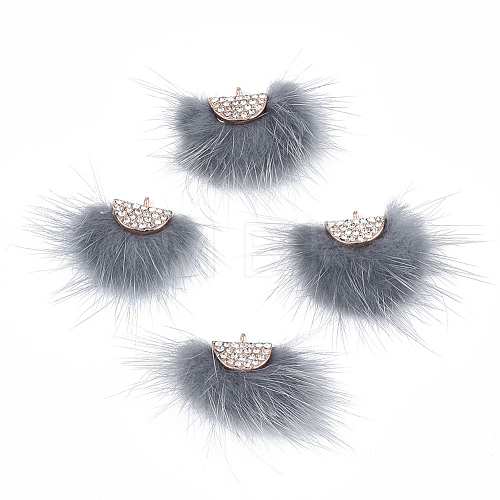 Faux Mink Fur Tassel Pendant Decorations X-FIND-T040-15-1