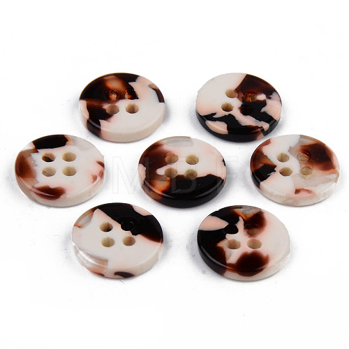 4-Hole Cellulose Acetate(Resin) Buttons BUTT-S026-001A-06-1