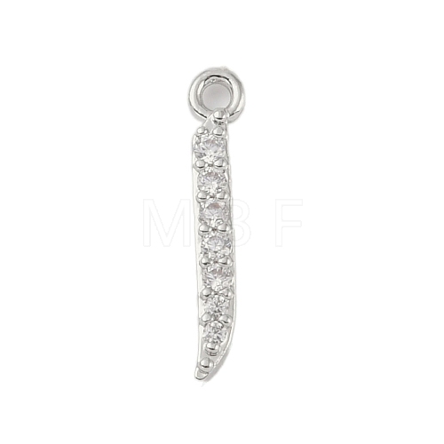 Rack Plating Brass Micro Pave Clear Cubic Zirconia Pendants KK-A224-03H-P-1