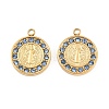 304 Stainless Steel Rhinestone Pendants STAS-Z202-05G-02-1