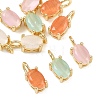 Brass Cat Eye Pendants KK-C251-09B-G-2