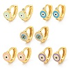 Evil Eye Real 18K Gold Plated Brass Hoop Earrings EJEW-L269-064G-1