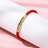 Polyester Cord Braided Bead Bracelets for Women Men BJEW-L698-02G-02-1