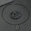 304 Stainless Steel Chain Bracelets & Rectangle Pendant Necklaces & Rings for Men FS-WGDB989-01-3