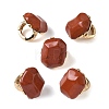 Natural Red Jasper & Alloy Finger Rings for Women RJEW-G375-01G-08-4