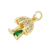 Rack Plating Brass Micro Pave Cubic Zirconia Pendants KK-R166-02G-06-2