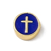 Real 18K Gold Plated Brass Enamel Beads LS-KK-F814-04G-02-1