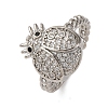 Brass Micro Pave Cubic Zirconia Adjustable Open Cuff Rings for Women RJEW-A072-01A-P-4