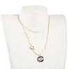 Brass Micro Pave Cubic Zirconia Pendant Necklaces NJEW-JN03088-02-6