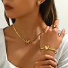 Stainless Steel Butterfly Bangle & Earrings & Necklaces & Rings Sets for Women RG3156-3