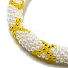 Handmade Braided Glass Seed Beaded Stretch Bracelets for Women BJEW-A012-01A-2