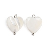 Natural Shell Heart Pendants X1-STAS-D378-34P-1
