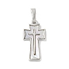 Brass Pave Natural White Shell Pendants KK-S522-01B-P-1