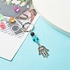Natural Lava Rock Beads and Synthetic Turquoise beads Keychain KEYC-JKC00267-03-2