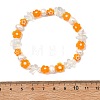 Handmade Millefiori Glass & Opalite & Natural Cultured Freshwater Pearl Beaded Stretch Bracelets for Women BJEW-JB13945-4
