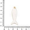 Fish Brass Micro Pave Cubic Zirconia Pendants KK-K408-49G-02-3