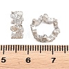Butterfly Brass Clear Cubic Zirconia European Beads KK-B186-09P-3