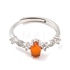 Horse Eye Natural Carnelian Adjustable Rings RJEW-Q817-02P-05-2