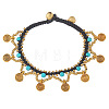 Bohemian Style Alloy Brass and Waxed Cord Charm Bracelets FS-WG541AE-02-3