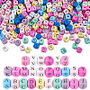 600Pcs Natural Wood Printed Beads WOOD-PA0001-48-1