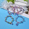 Nuggets Natural Amethyst Stretch Beaded Bracelets BJEW-H546-01-7