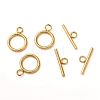 304 Stainless Steel Textured Toggle Clasps STAS-A048-01G-2
